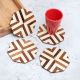 Circle Shaped Handmade Wooden Coasters - Pack of 4